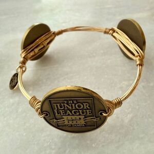 NWT Bourbon & Bowties The Junior League Of Tampa Coin Wire Wrap Bangle Bracelet